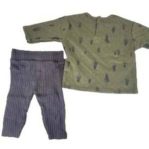 Grayson Collective Baby 2 Piece Outfit Set Tree Print Top Ribbed Leggings NEW - Picture 3 of 14